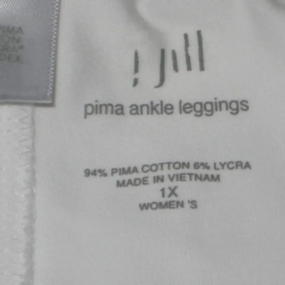 J. Jill Pima Ankle Length Leggings Size 1X White Cotton Pants Plus Never Worn - Picture 5 of 7